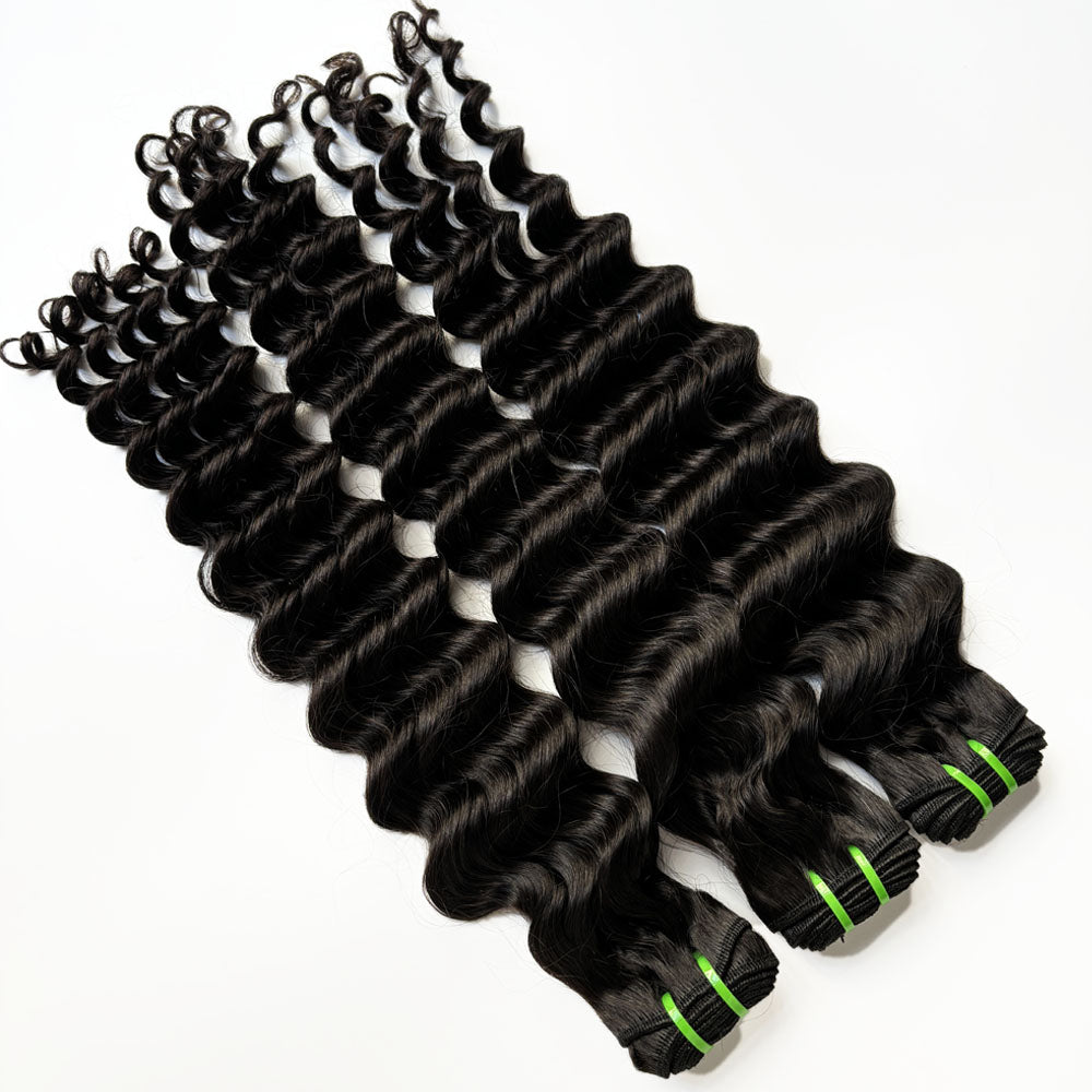 Raw Cambodian Hair Double Drawn Loose Deep 3 Bundles