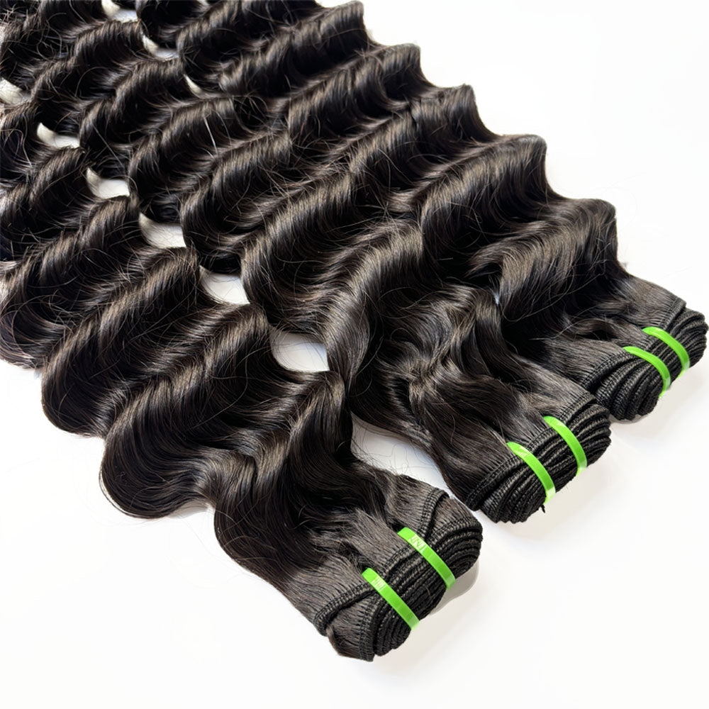 Raw Cambodian Hair Double Drawn Loose Deep 3 Bundles