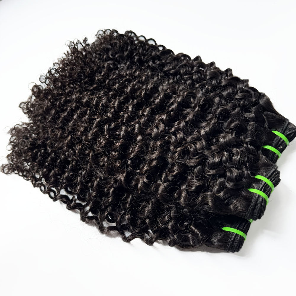 Raw Cambodian Hair Double Drawn Curly Wave  3 Bundles